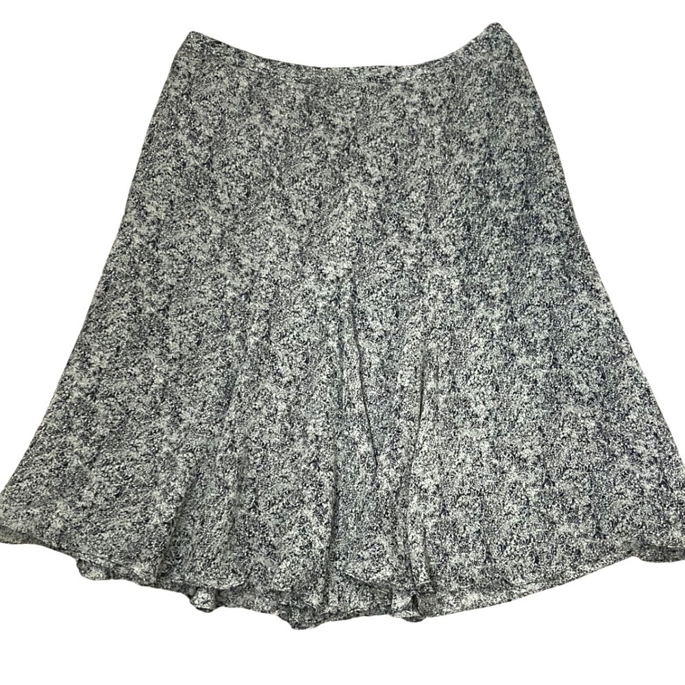 Jones New York Woman Green Black Silk Midi Skirt 18W Abstract Lined 100% Silk - Picture 7 of 16